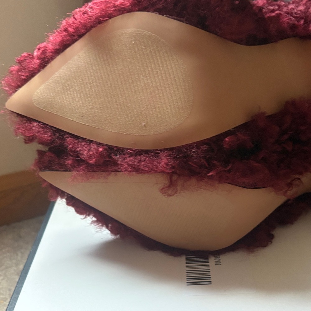 Burgundy Fur Heels - Picture 4 of 5